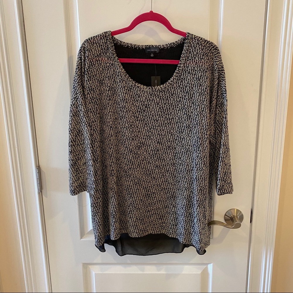The Limited White and Black Patterned Sweater